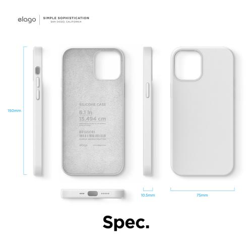 iPhone 12 / 12 Pro 6.1" Silicone Case (White) IN STOCK