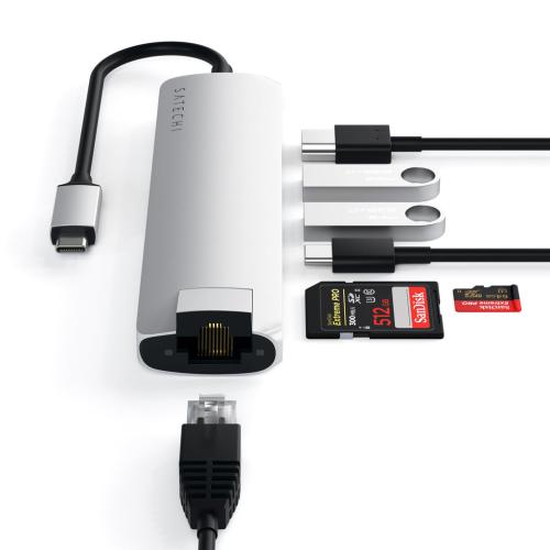 Satechi USB-C SLIM MULTI-PORT WITH ETHERNET Silver