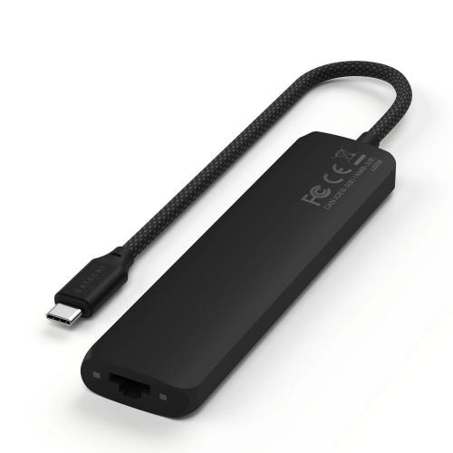 Satechi USB-C SLIM MULTI-PORT WITH ETHERNET Black - IN STOCK