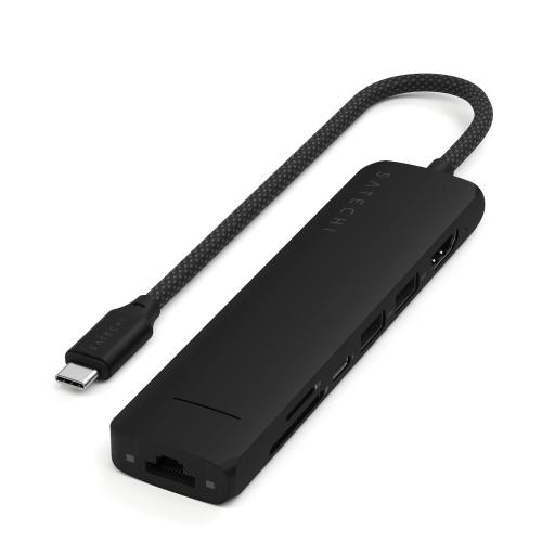 Satechi USB-C SLIM MULTI-PORT WITH ETHERNET Black - IN STOCK