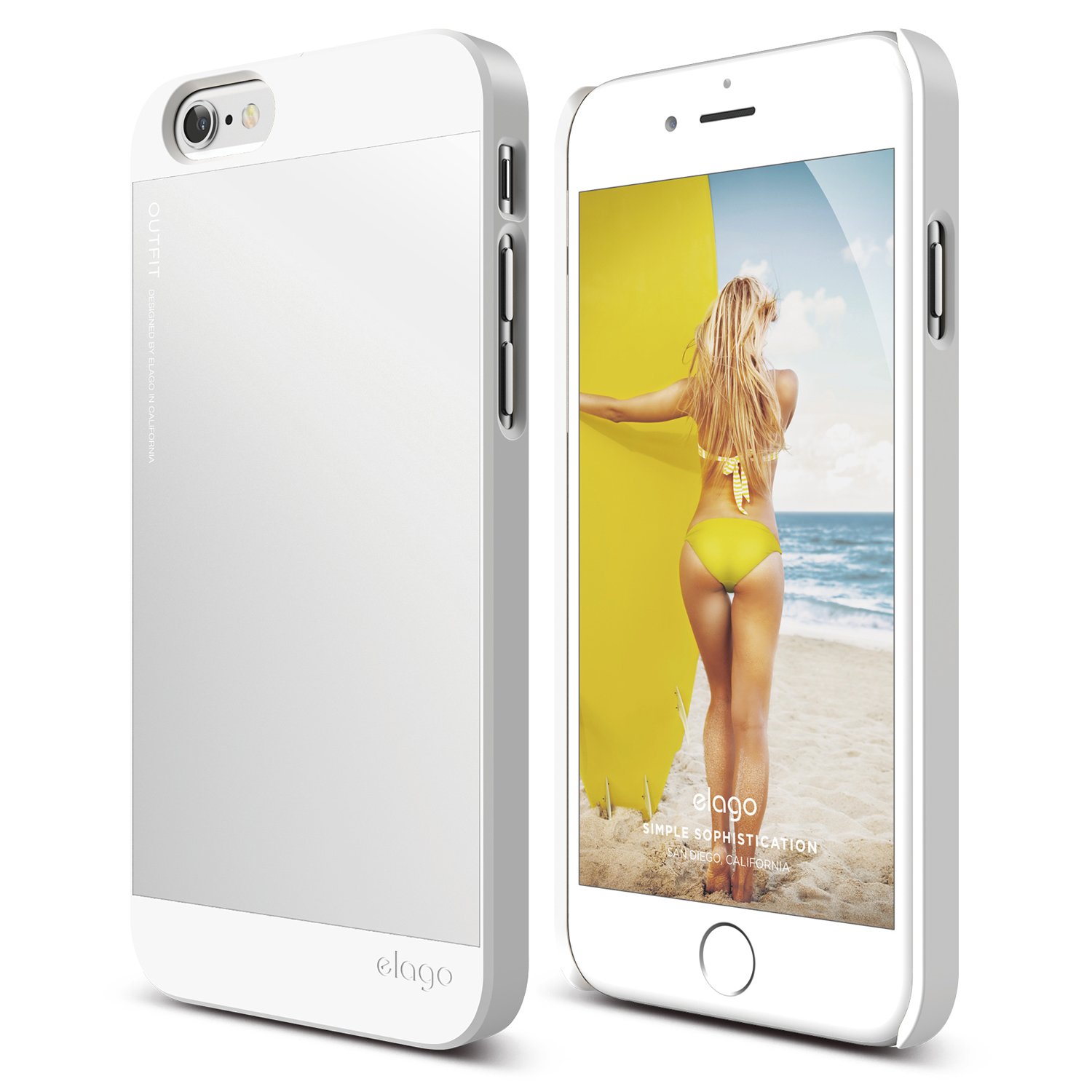 (image for) ELAGO Premium Hybrid Case for iPhone 6/6s White-Silver IN STOCK