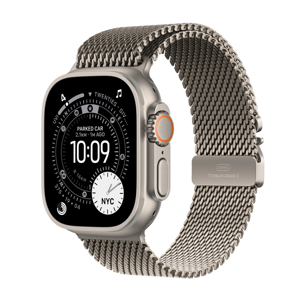 (image for) Ultra 3 GPS+Cellular 49mm Natural Ti w. Natural Ti Milanese Loop