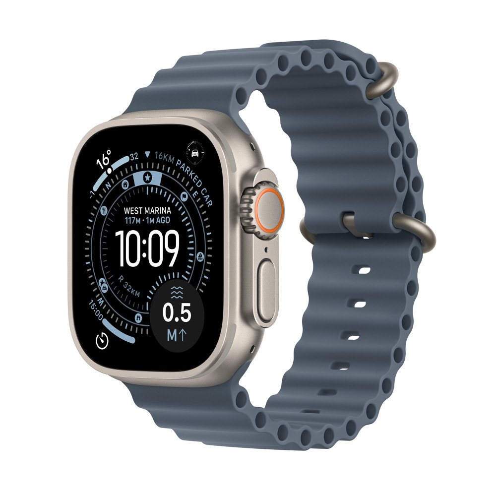 (image for) Ultra 3 GPS+Cellular 49mm Natural Ti w. Anchor Blue Ocean Band