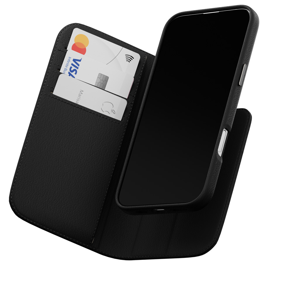 (image for) Card Folio M for 16 Pro Leather Flip Case Black IN STOCK