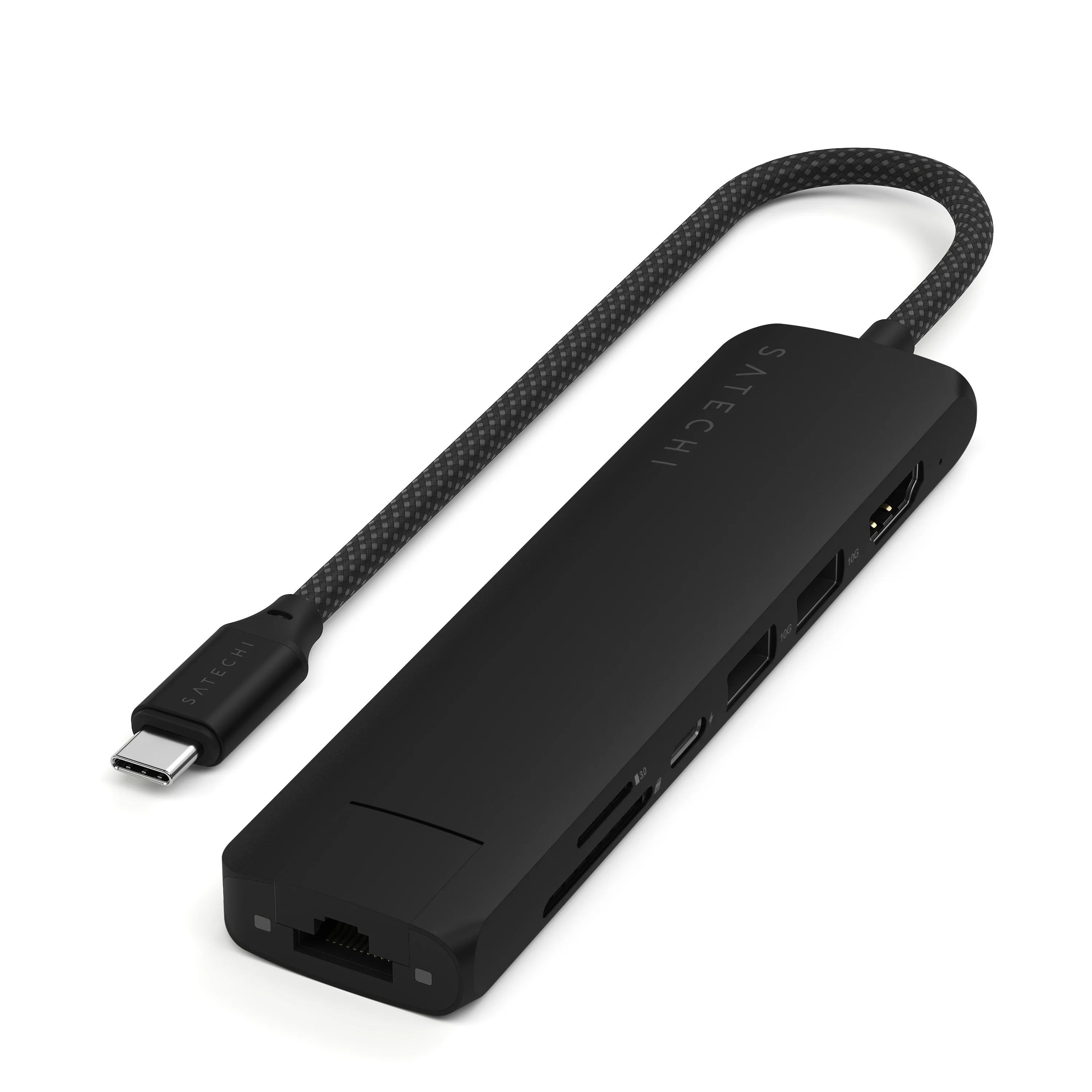 (image for) Satechi USB-C SLIM MULTI-PORT WITH ETHERNET Black - IN STOCK